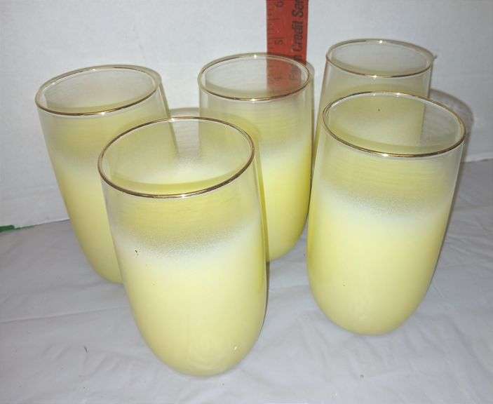 Five Yellow Blendo Glasses