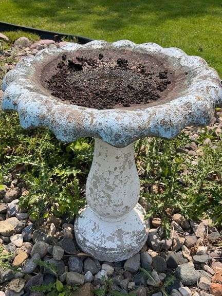 Cement Bird Bath (26” tall & 2’ round)