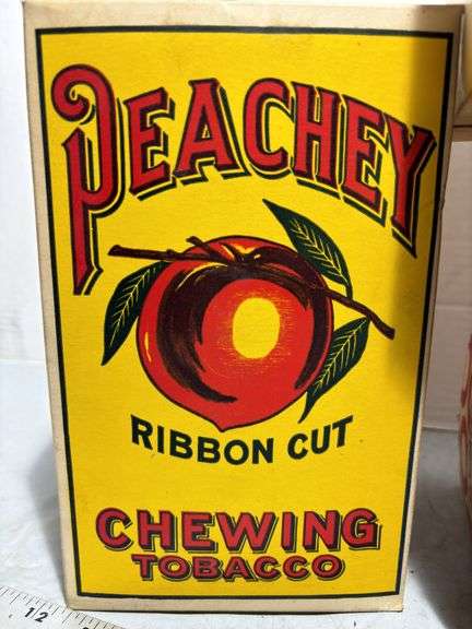 Peaches, Reek, Pep, Union Workman Tobacco Advertisement Boxes & Velvet Tobacco Tin