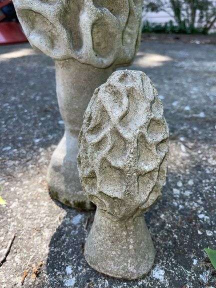 Cement 19” & 10” tall Morel Mushrooms