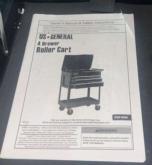 US General Lockable 38”x31”x18” Rolling Tool Cart & Metal Tool Box