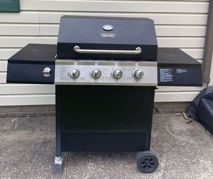 Dyna-Glo 4-Burner Propane Gas Grill w/ Propane Tank & Cover