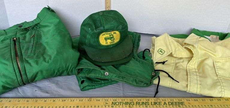John Deere Women Med. Snow Pants, Hoods, Ball-Caps, Dealership Men’s XL Shirt & Medium JD Jacket