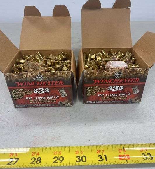 2 Boxes (666 Rounds) Winchester 22LR 36 GR Rimfire Plated Hollow Point 1280 FPS Ammo