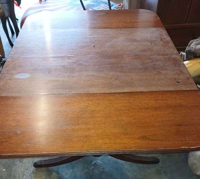 Antique Drop Leaf Table w/ Claw Feet- 51"×38"×31"