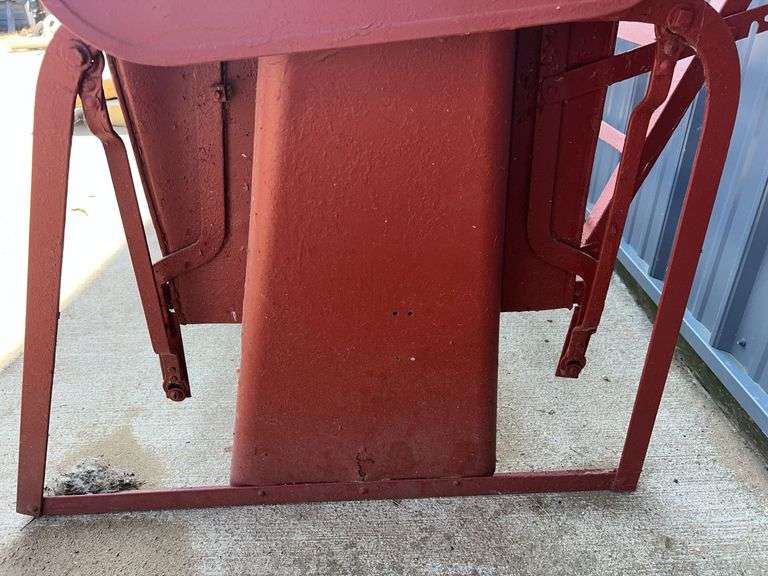 Metal Vintage Red Glider Bench (77”L,36”T,32”D)