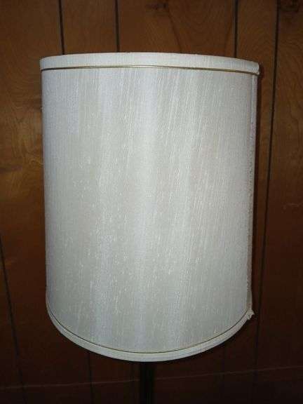 "Stiffel Style" Brass & Wood Table w/ Railing + 61" tall Floor Lamp