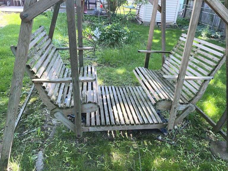 Wooden Double Swing Attached to 92” tall Frame- (7’ x 69”)