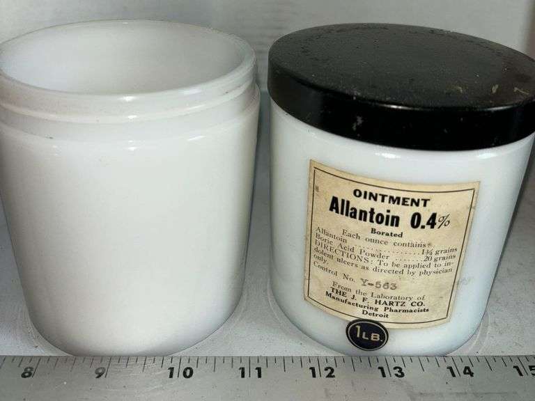 Davis & Co. Mercury Stoneware Jug & Assorted Apothecary Bottles