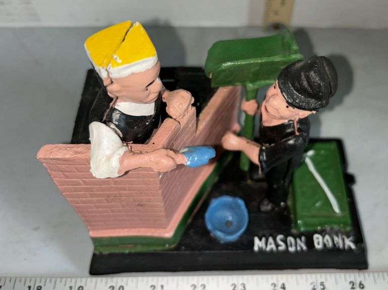 Mason & Hod-Carrier Cast Iron Mechanical Bank