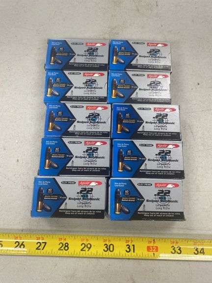 10 Ctn. (500 Cartridges) Aguila .22LR SSS Sniper Subsonic Eley Prime 60 GR Ammo