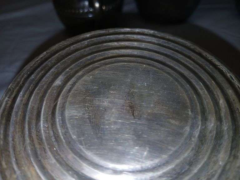 Sterling Silver Candle Holder, B.Rogers Silver Tea Pot, Cream and Sugar