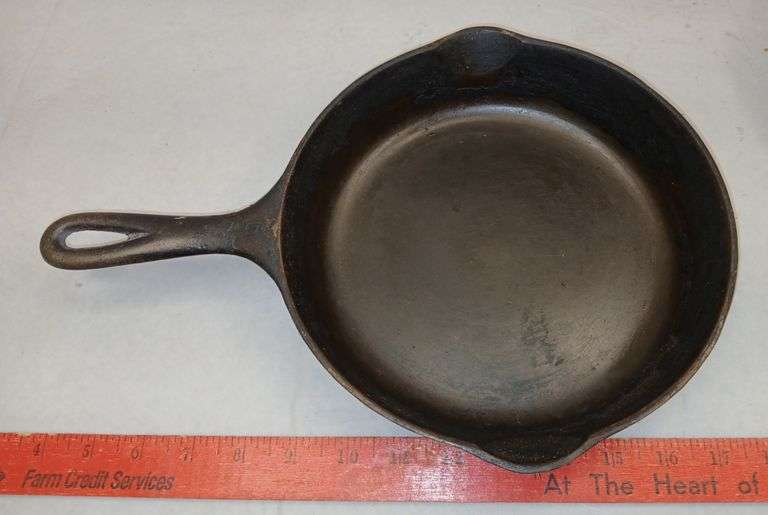 Two Wagner Cast Iron Pans & One Unmarked Cast Iron Pan w/ Heat Ring