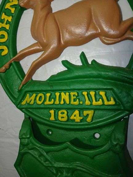 Reproduction John Deere 1847 Cast Iron Mail Holder Wall Plaque (17"x10")