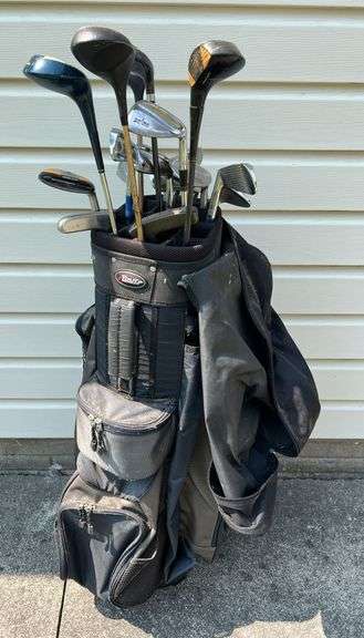 Tour Technology Golf Bag Full of Various Makers Golf Clubs - See Pics
