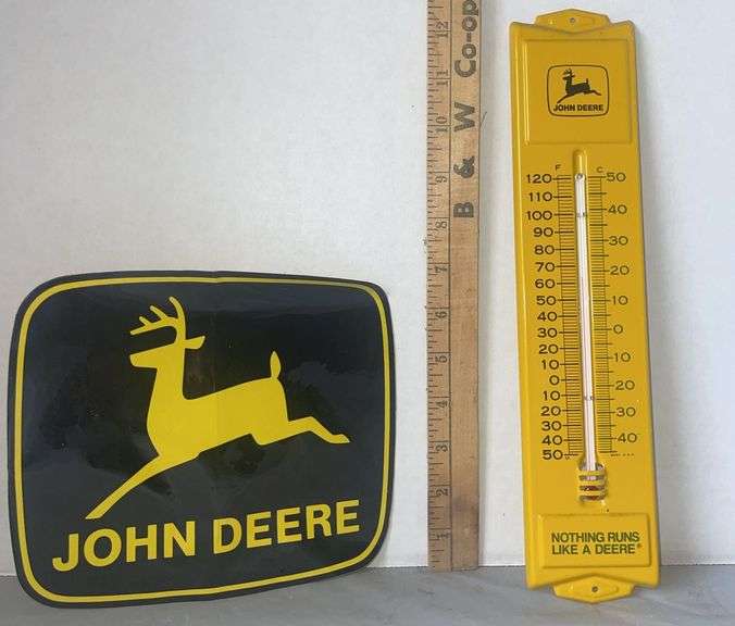Metal JD Weather-Resistant Thermometer & Sticker