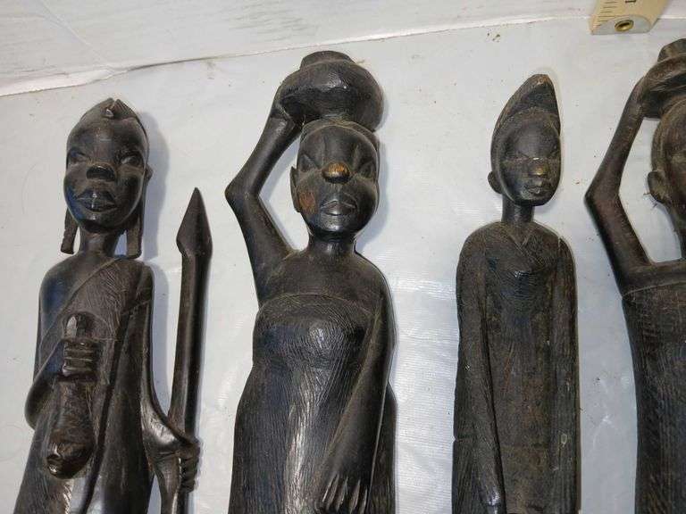14" Tall Hand Carved African Figures