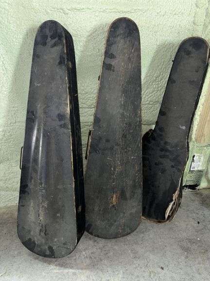 Two Wood G&B Violin Cases & Chipboard Case