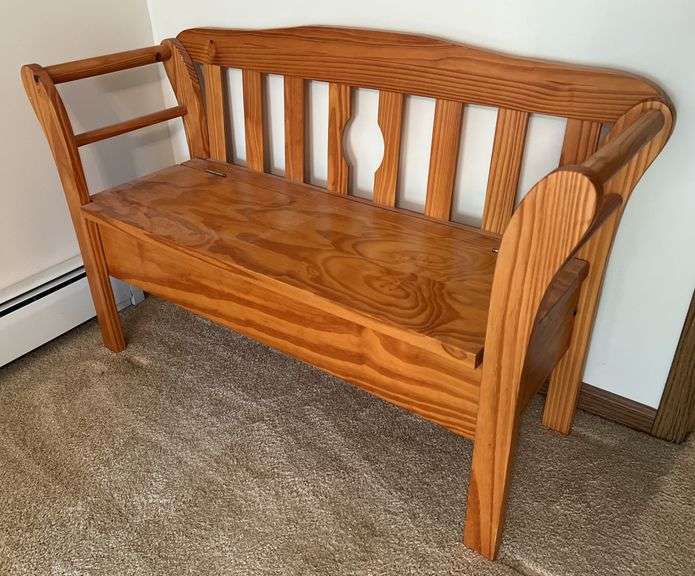 4’ Wooden Storage Bench (31”T,4’L,16”D)