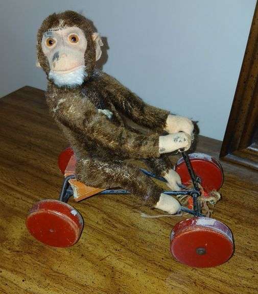 1950's Steiff "Jocko" Monkey on Wheels- Made in Germany