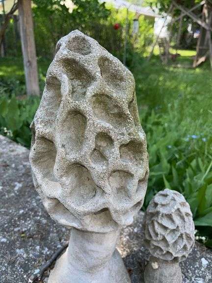 Cement 19” & 10” tall Morel Mushrooms