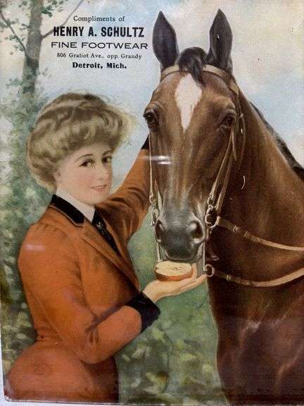 Henry A. Schultz Fine Footwear Glass Advertisement Sign