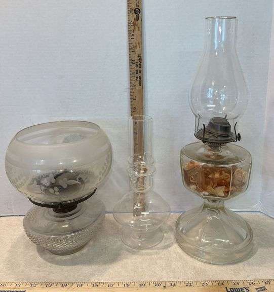 Three Glass Oil Lanterns