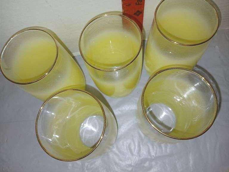 Five Yellow Blendo Glasses