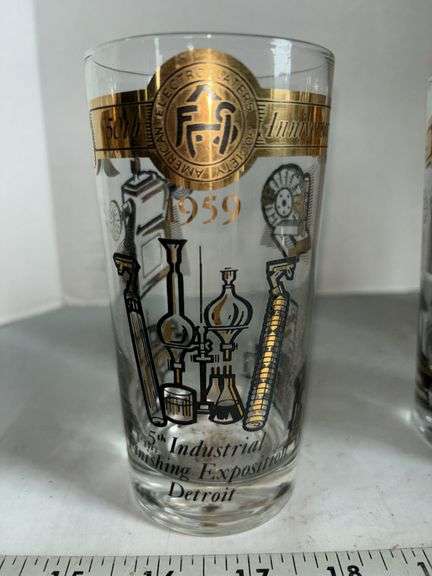 Seven Glasses From the 1959 American Electroplaters Society 5th Annual Finishing Expo in Detroit