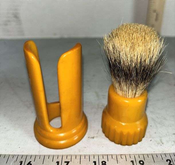 Butterscotch Bakelite Shaving Brush w/ Boar Hair Bristles