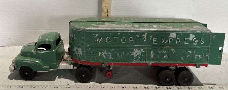 Cast Metal "Hubley" Semi Trailer & Cab