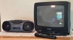 Samsung 13” TV w/ Remote & Philco Radio- Both Have Power