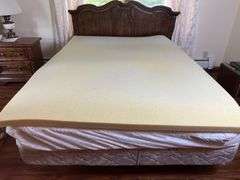 Full Sized Bed Frame, Mattress & Box Spring + Bedding