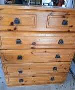 Knotty Pine Five Drawer Dresser 36"×19"×46"