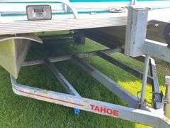 1995 18’ Tahoe Alpine Pontoon Boat w/ Mercury 50 HP 2 Cycle/Oil Injected Motor & Bunk Trailer