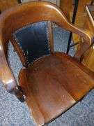Wood 54"×32"×29" Desk w/ Glass Top & Chair