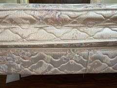 Full Sized Bed Frame, Mattress & Box Spring + Bedding
