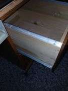 Wood 54"×32"×29" Desk w/ Glass Top & Chair