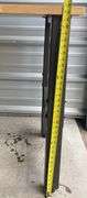 Wood Table w/ Adjustable Metal Legs & Power Strip On One End, Approx. 72” x 24”