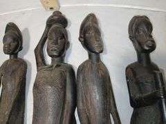 14" Tall Hand Carved African Figures