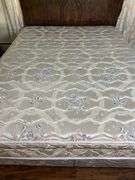 Full Sized Bed Frame, Mattress & Box Spring + Bedding