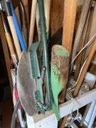 28” tall Wood 23”x23” Tool Caddy + Lawn & Garden Tools