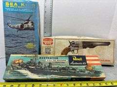 Sea King Helicopter Model Kit, Revell USS The Sullivans Destroyer Kit & Civil War Pistol Kit