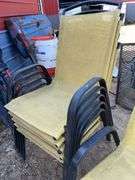 Six Aluminum Yellow Patio Chairs
