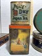 Grandmother, May Day, Tetley Tea Tins & Nestle's Cocoa Tin