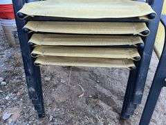 Six Aluminum Yellow Patio Chairs