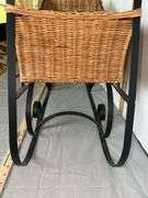 Vintage Wrought Iron & Wicker Sleigh