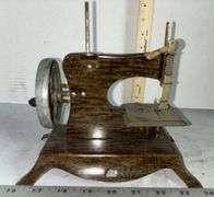 1930'S Faux Wood Grain Tin Litho Children's Hand Crank Sewing Machine