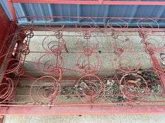 Metal Vintage Red Glider Bench (77”L,36”T,32”D)