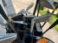 Tour Technology Golf Bag Full of Various Makers Golf Clubs - See Pics